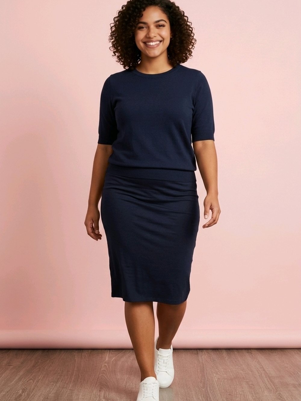 Babaton Pencil Skirt Size L | Black Stretch Midi Skirt | Aritzia Workwear